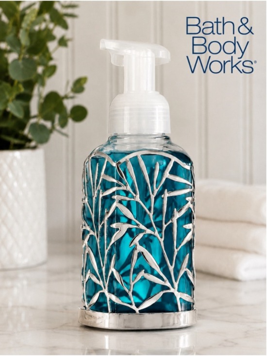 Bath & Body Works Other - Bath & Body Works Silver Leaf Foaming Hand Soap Sleeve Holder Metal Decorative